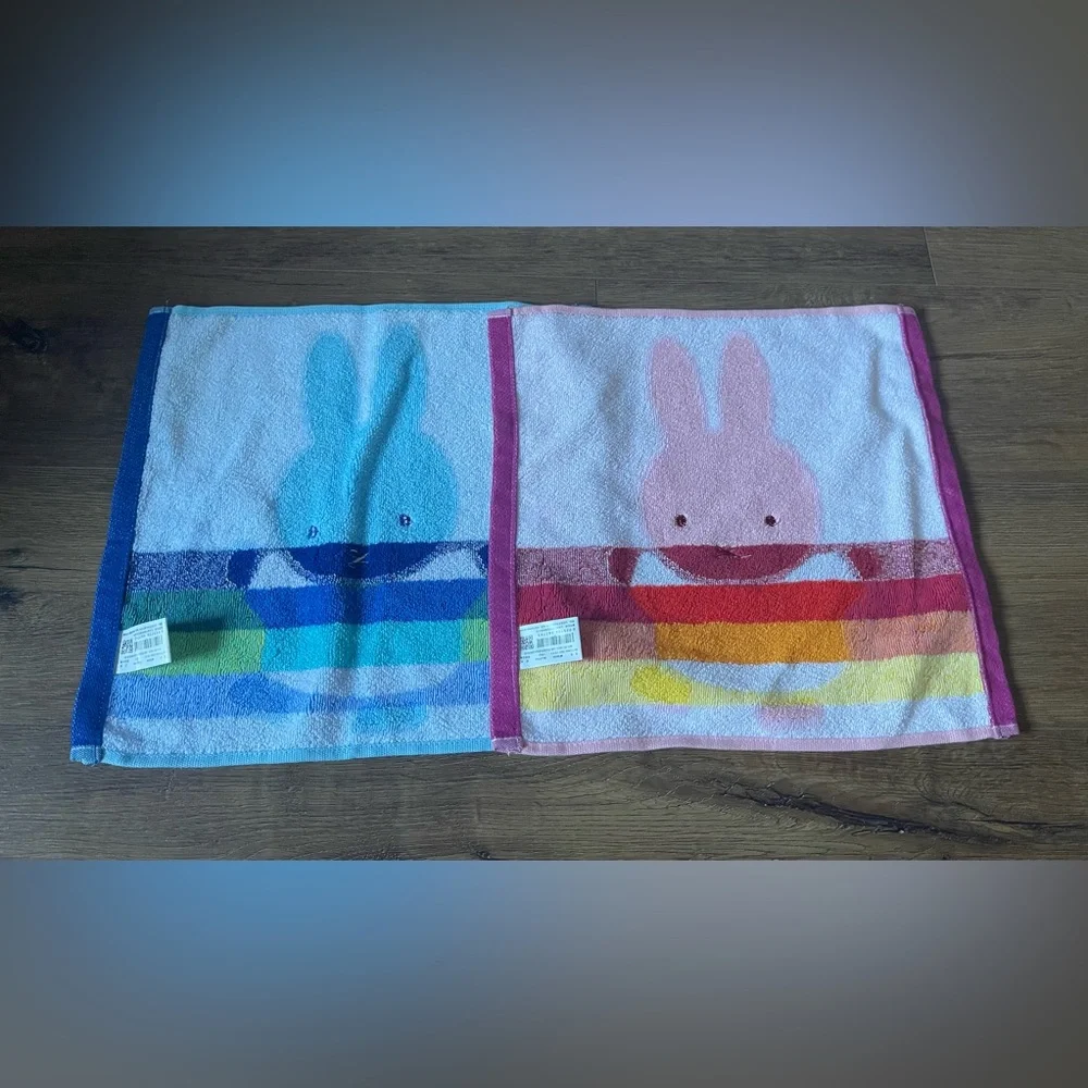 MIFFY-Imported (NWT) Hand Towel Set-Pink & Blue